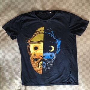 Van Gogh Museum Amsterdam Blue Wheat Fields Tee Shirt Small